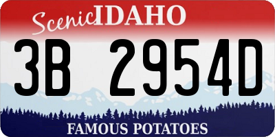 ID license plate 3B2954D