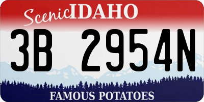 ID license plate 3B2954N