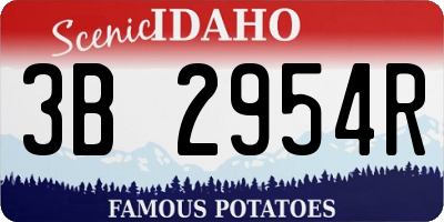 ID license plate 3B2954R