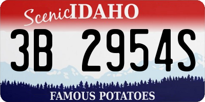 ID license plate 3B2954S