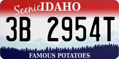 ID license plate 3B2954T