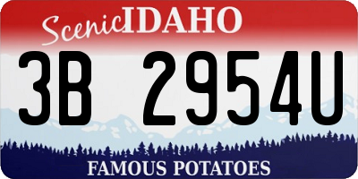 ID license plate 3B2954U