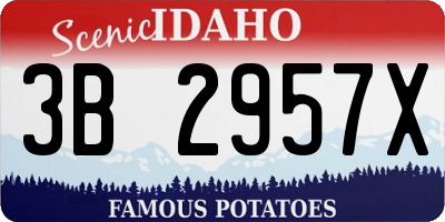 ID license plate 3B2957X