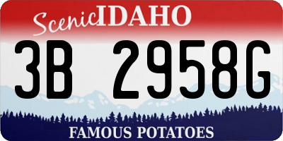 ID license plate 3B2958G
