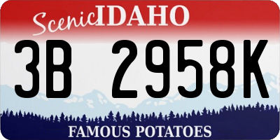 ID license plate 3B2958K