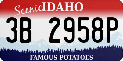 ID license plate 3B2958P