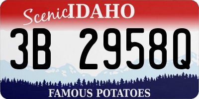 ID license plate 3B2958Q