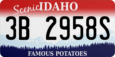 ID license plate 3B2958S