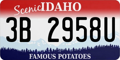 ID license plate 3B2958U