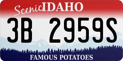 ID license plate 3B2959S