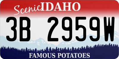 ID license plate 3B2959W