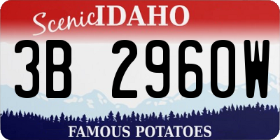 ID license plate 3B2960W