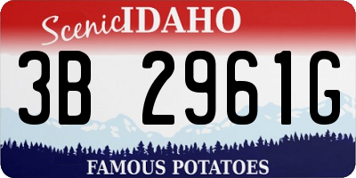 ID license plate 3B2961G
