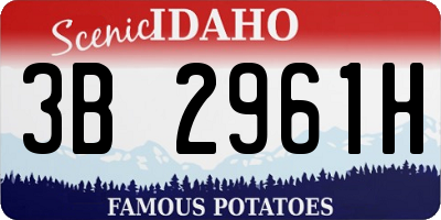ID license plate 3B2961H