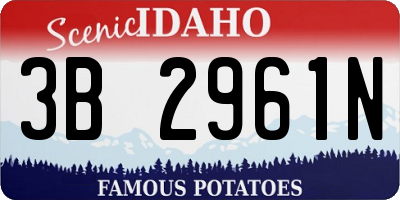 ID license plate 3B2961N