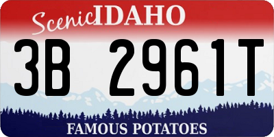 ID license plate 3B2961T