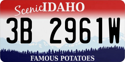 ID license plate 3B2961W