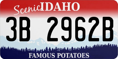 ID license plate 3B2962B