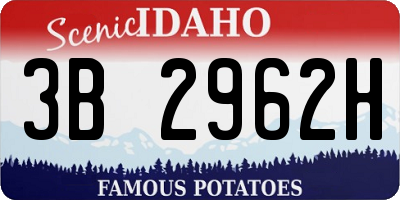 ID license plate 3B2962H