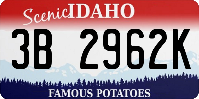 ID license plate 3B2962K