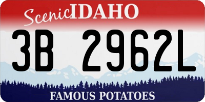 ID license plate 3B2962L