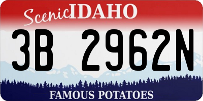 ID license plate 3B2962N