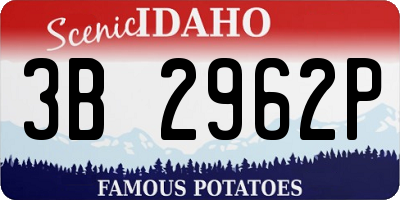 ID license plate 3B2962P