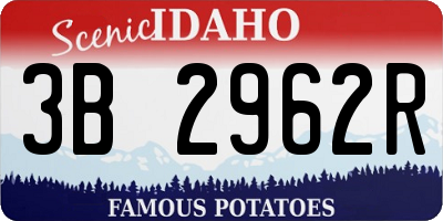 ID license plate 3B2962R