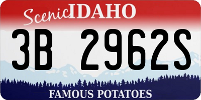 ID license plate 3B2962S