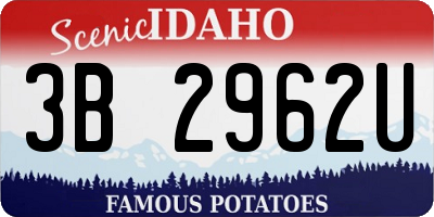 ID license plate 3B2962U