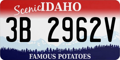ID license plate 3B2962V