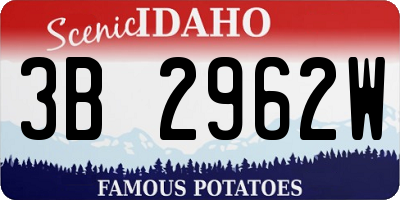 ID license plate 3B2962W