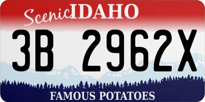 ID license plate 3B2962X
