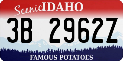 ID license plate 3B2962Z