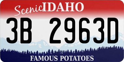ID license plate 3B2963D