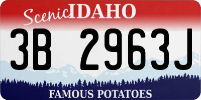 ID license plate 3B2963J