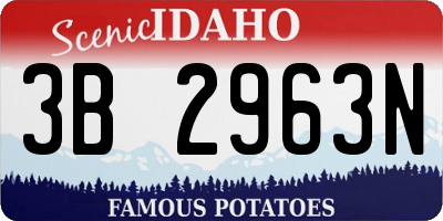 ID license plate 3B2963N