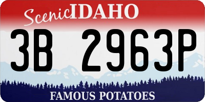 ID license plate 3B2963P