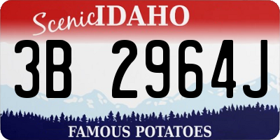 ID license plate 3B2964J