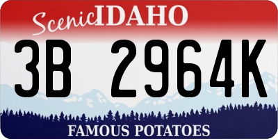 ID license plate 3B2964K