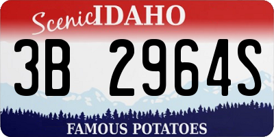 ID license plate 3B2964S