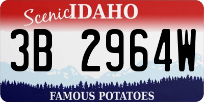 ID license plate 3B2964W