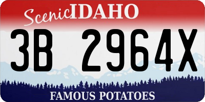 ID license plate 3B2964X