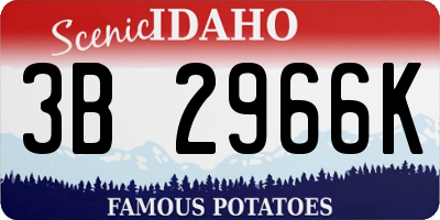 ID license plate 3B2966K