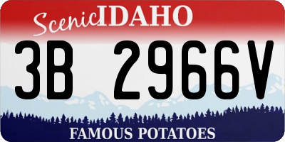 ID license plate 3B2966V