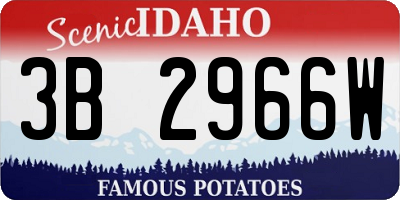 ID license plate 3B2966W