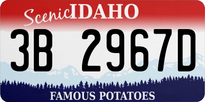 ID license plate 3B2967D