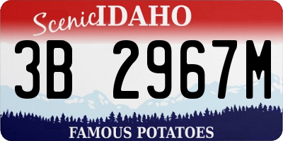 ID license plate 3B2967M