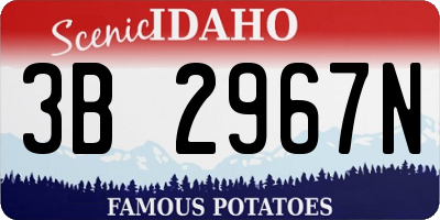 ID license plate 3B2967N