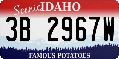 ID license plate 3B2967W